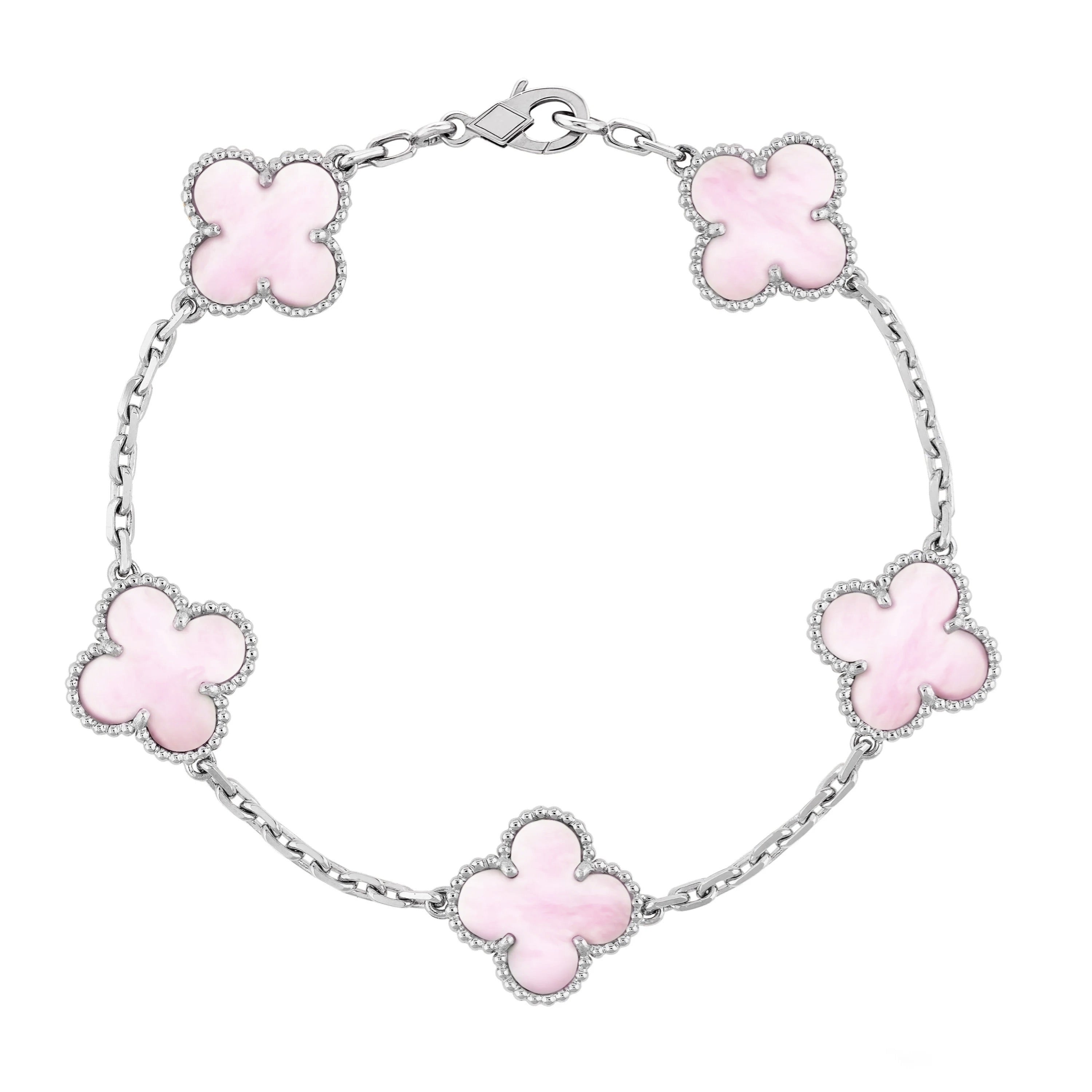 Bracelet avec pendentifs | Argent/Rose