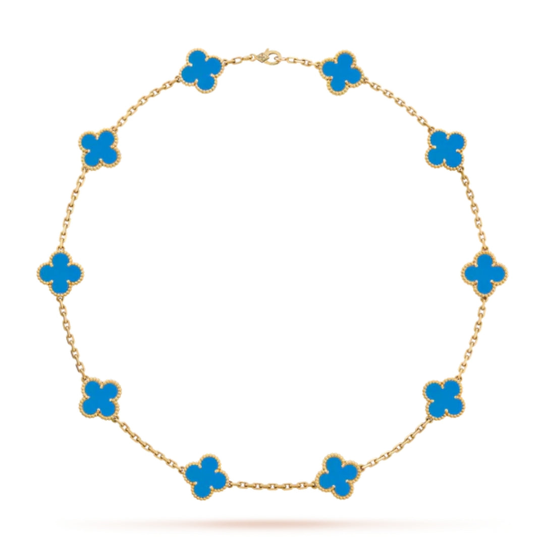 Collier Charm Luxe | Or/Bleu