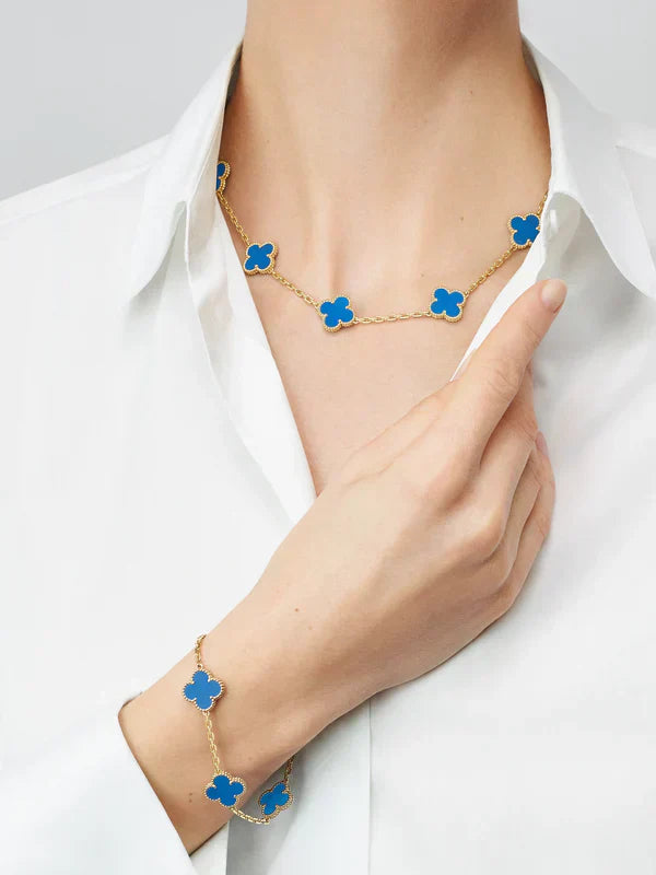 Collier Charm Luxe | Or/Bleu
