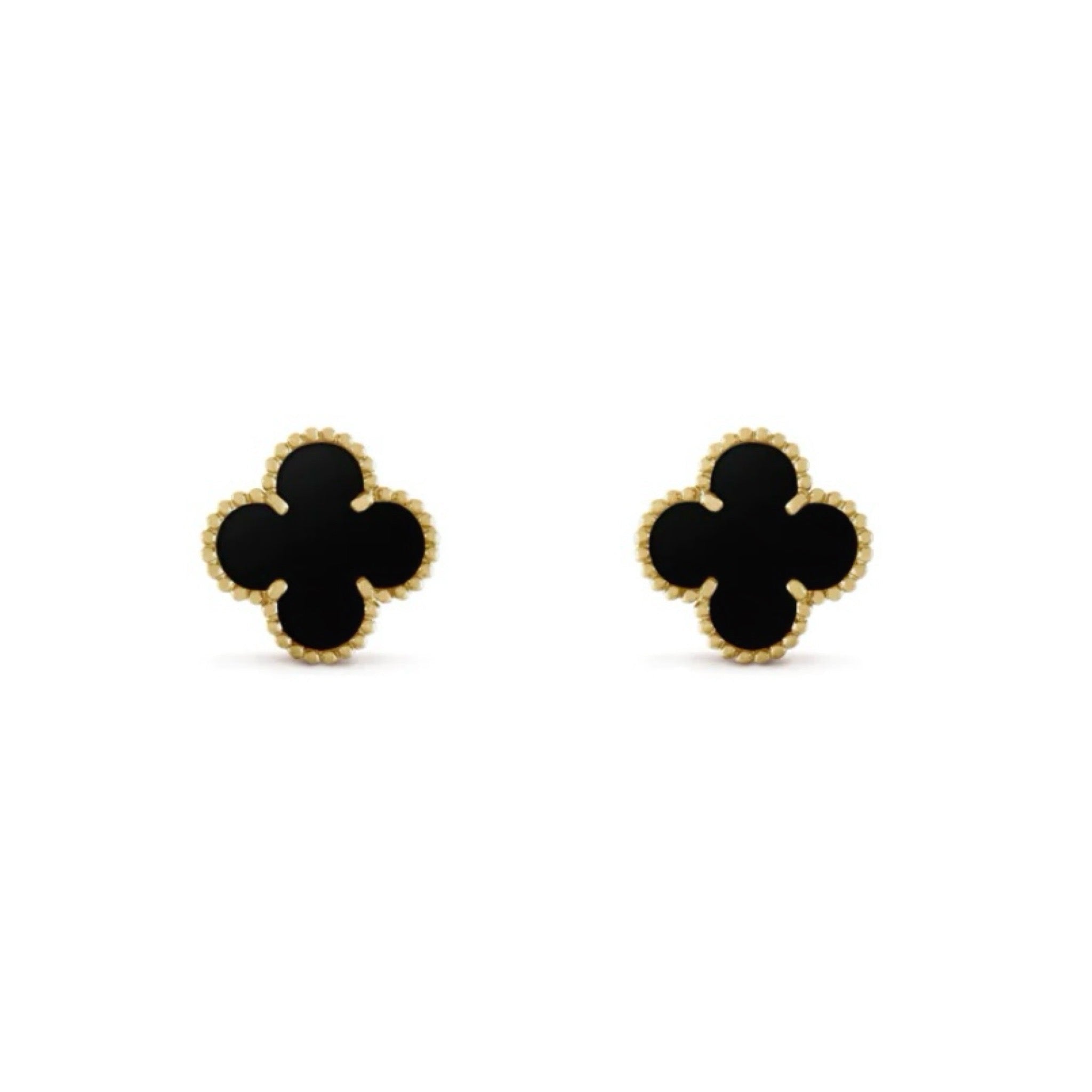 Boucle d'oreille avec pendentif | Or/Noir