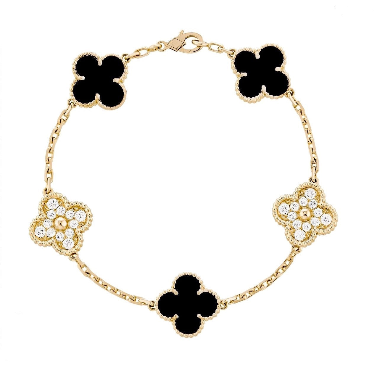 Braccialetto Charm Gem | Or/Noir