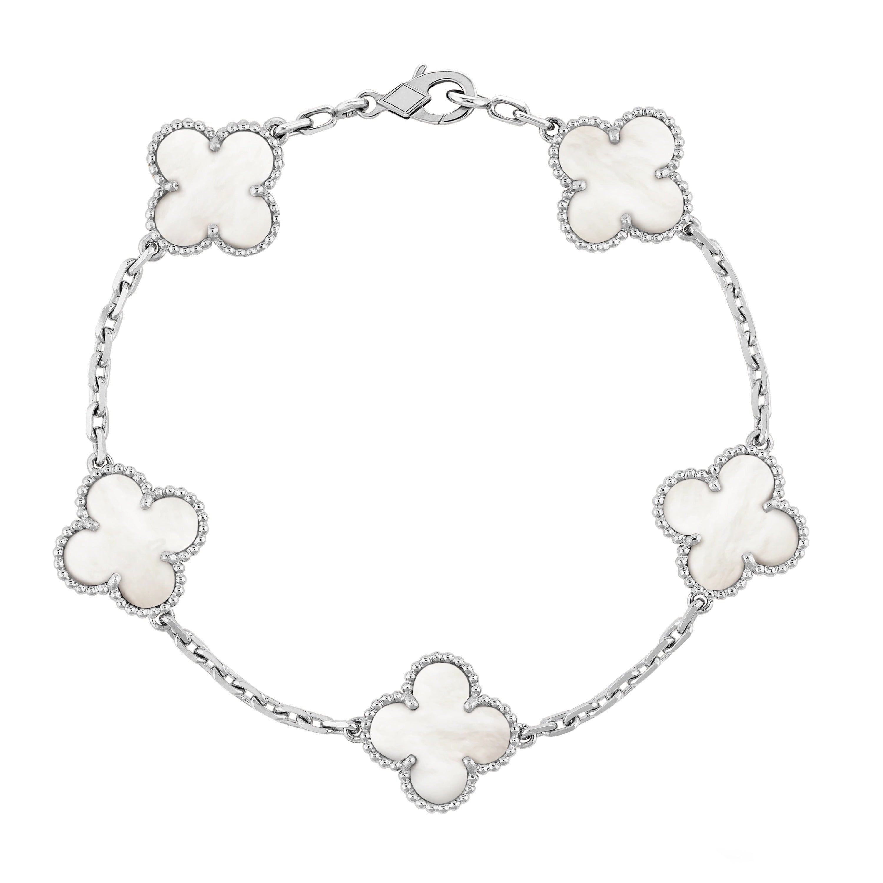 Bracelet avec pendentifs | Argent/Blanc