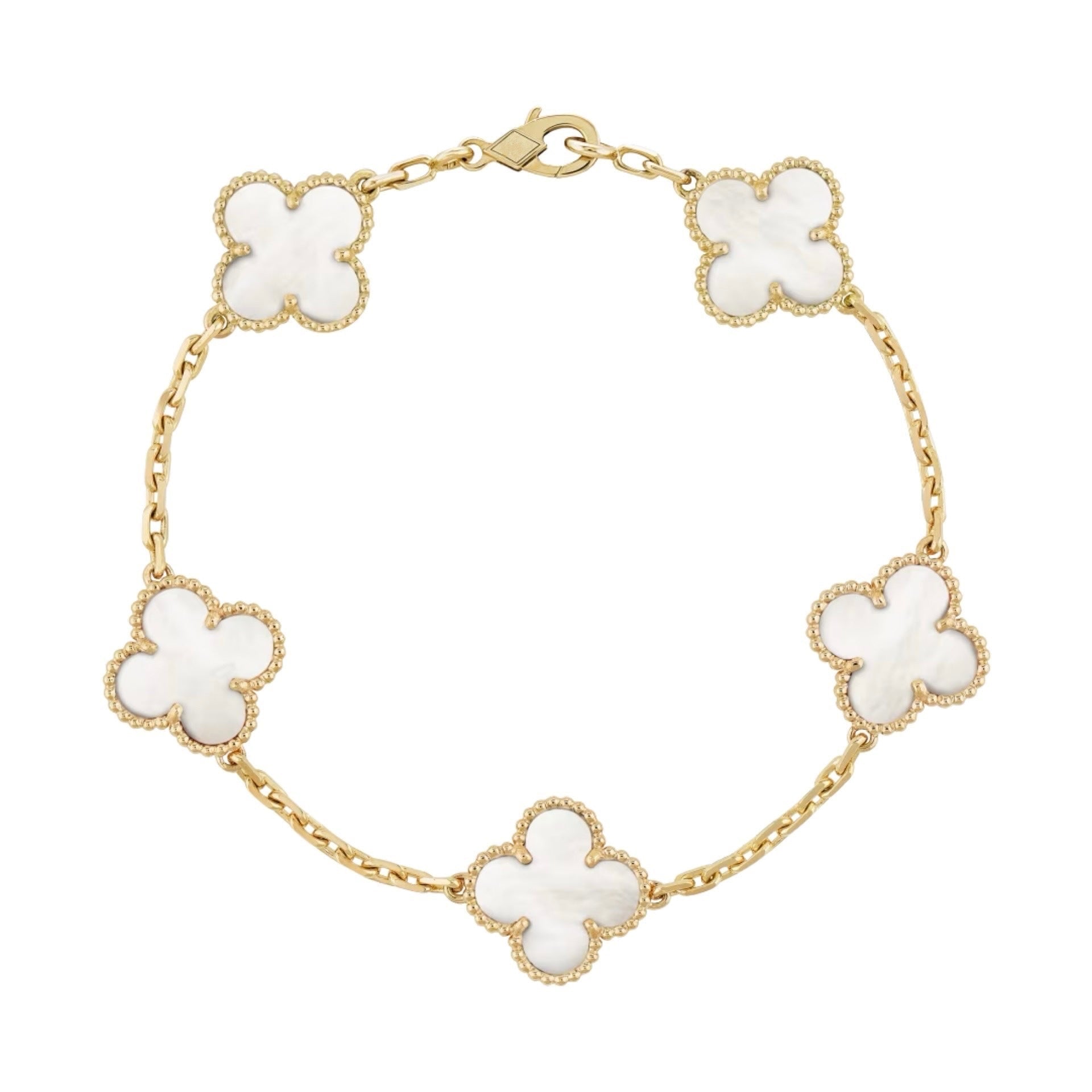 Bracelet avec pendentifs | Or/Blanc