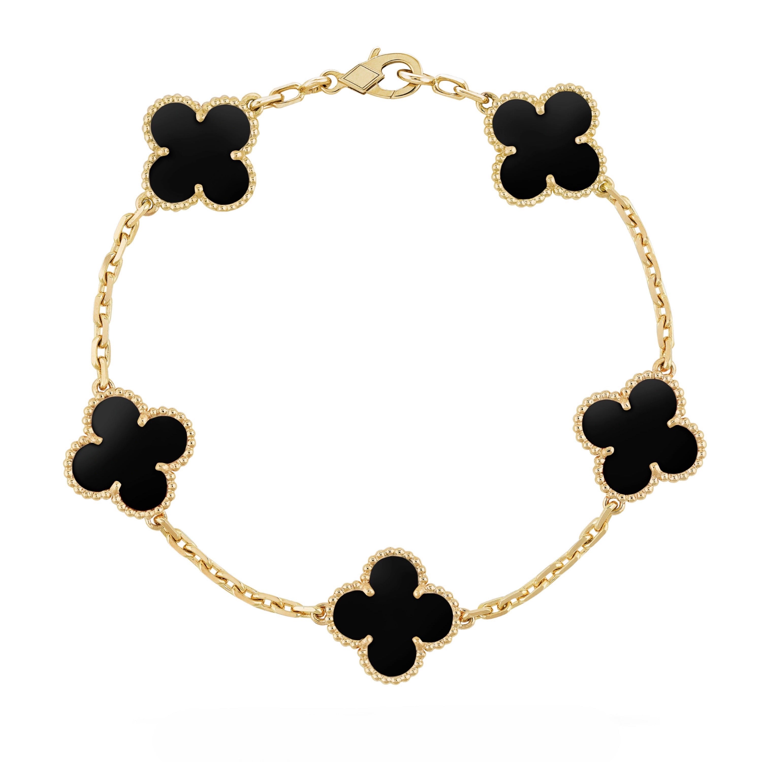 Bracelet avec pendentifs | Or/Noir
