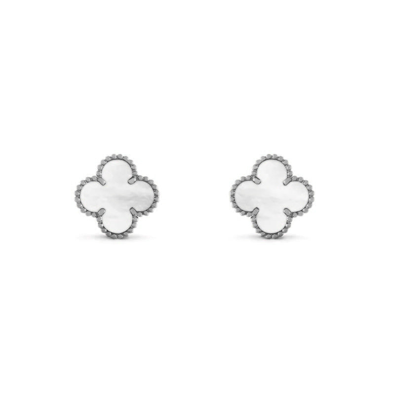 Boucle d'oreille avec pendentif | Argent/Blanc