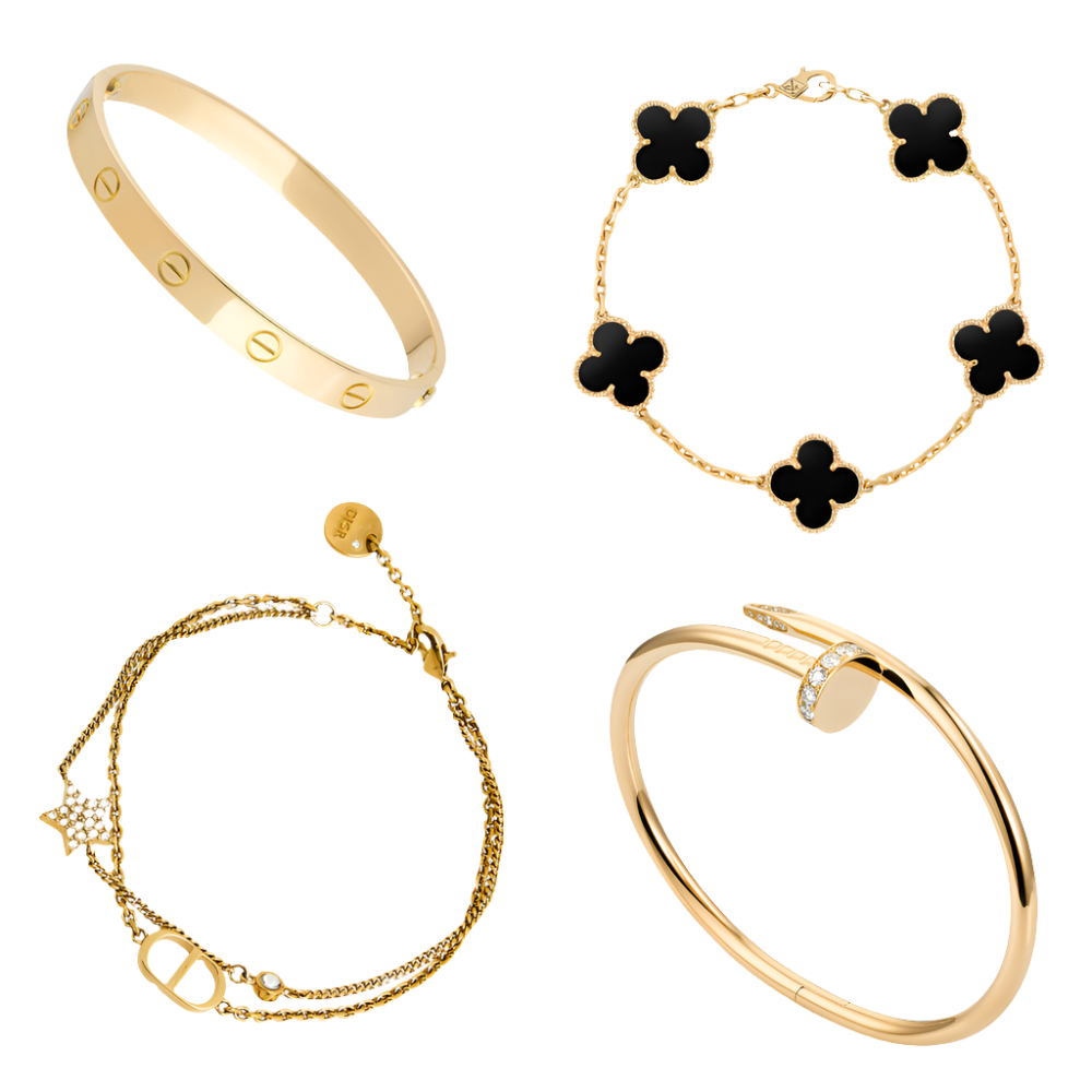 Ensemble empilable avec pendentif | Or/Noir