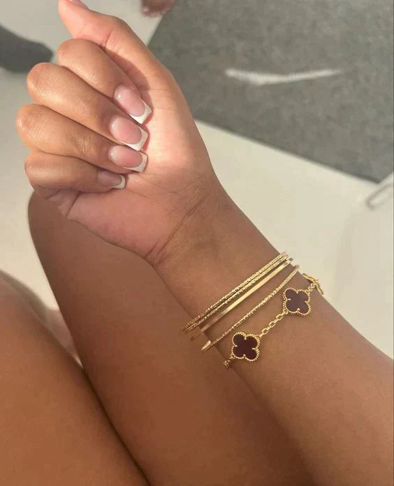 Bracelet avec pendentifs | Or/Noir
